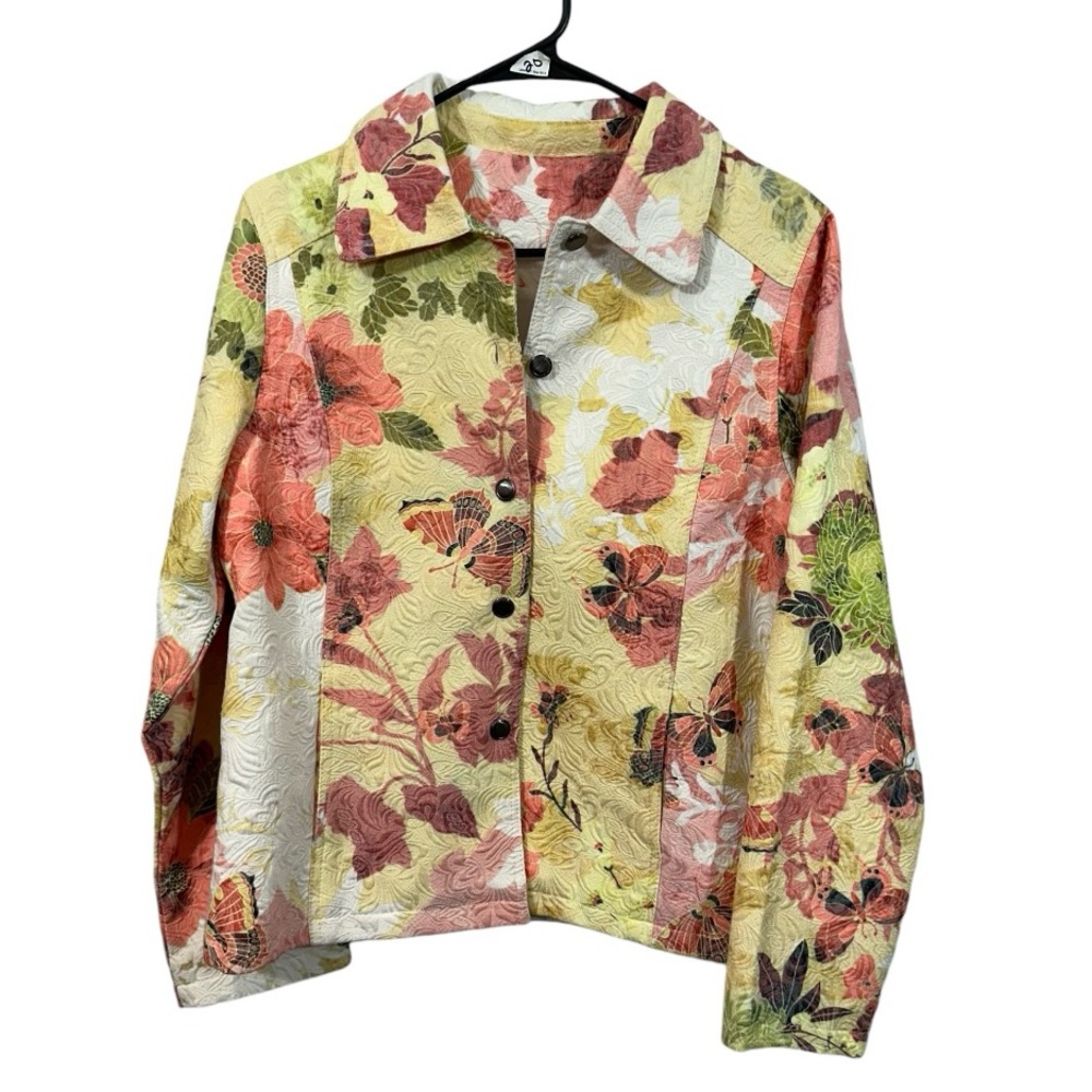 Vintage floral button up blazer jacket size large